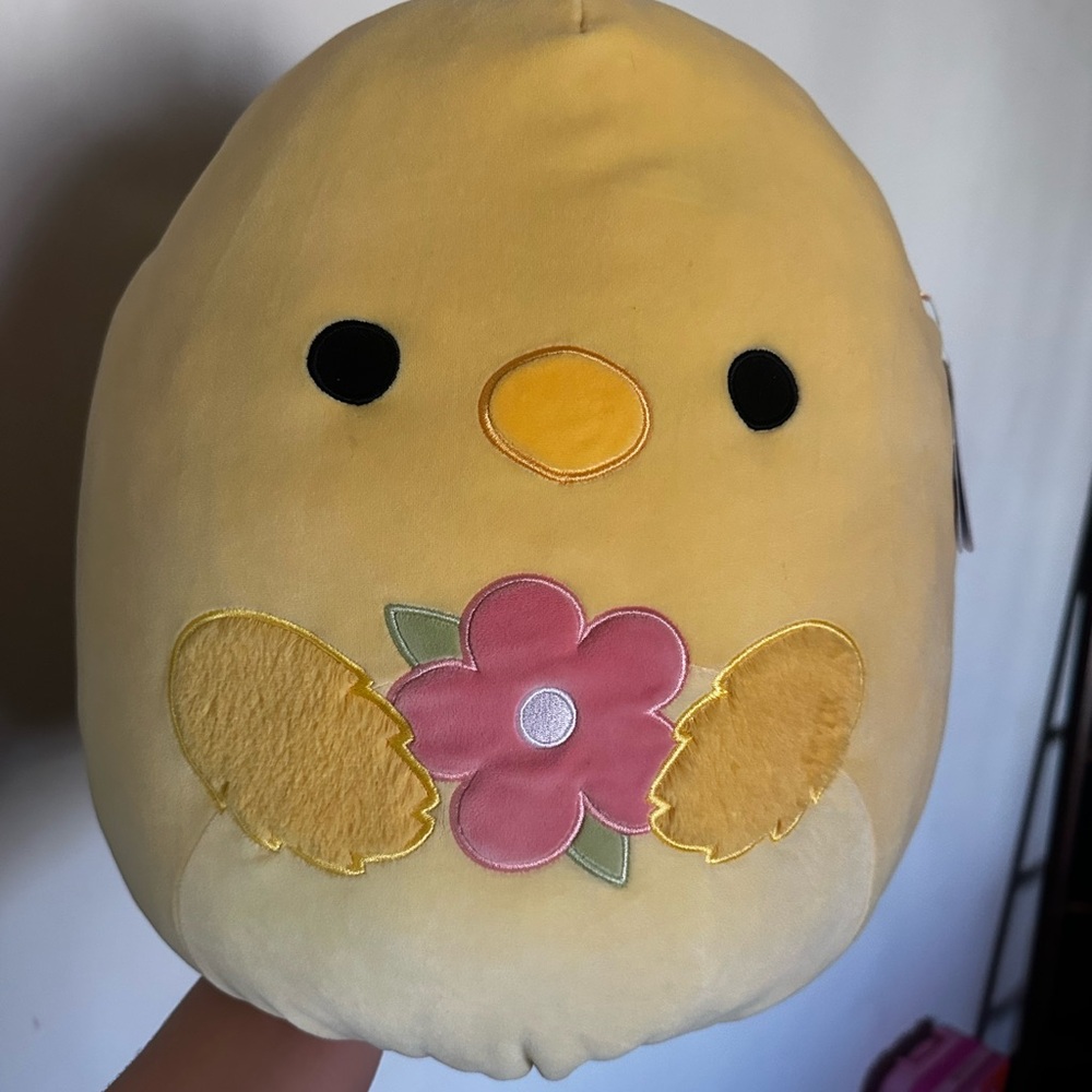 Squishmallows Yellow Chick with Pink Flower